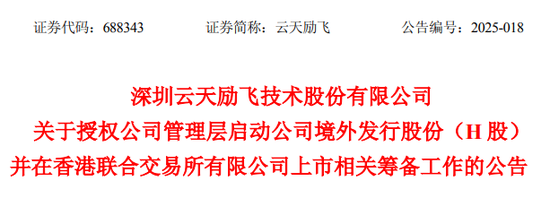 云天励飞，宣布赴香港IPO